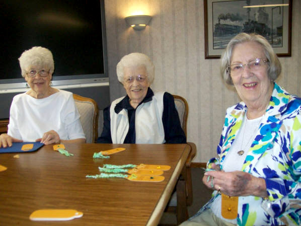 Group of residents working on a craft.
